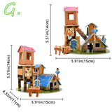 Cartoon Cardboard Jigsaw Puzzle 3D Paper Model Building Kits diy House 3D Puzzle Toys for Kids Games Educational Toys Gifts