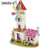 3D DIY Puzzle Castle Assembling Model Cartoon House Paper Toy Kid Early Learning Construction Pattern Gift Children House Puzzle