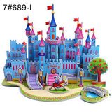 3D DIY Puzzle Castle Assembling Model Cartoon House Paper Toy Kid Early Learning Construction Pattern Gift Children House Puzzle